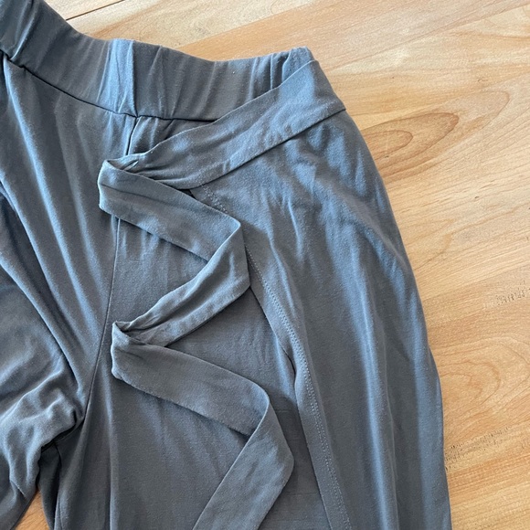 Lulus Flowing With It Slate Blue Tie-Front Culotte Pants - Picture 3 of 11